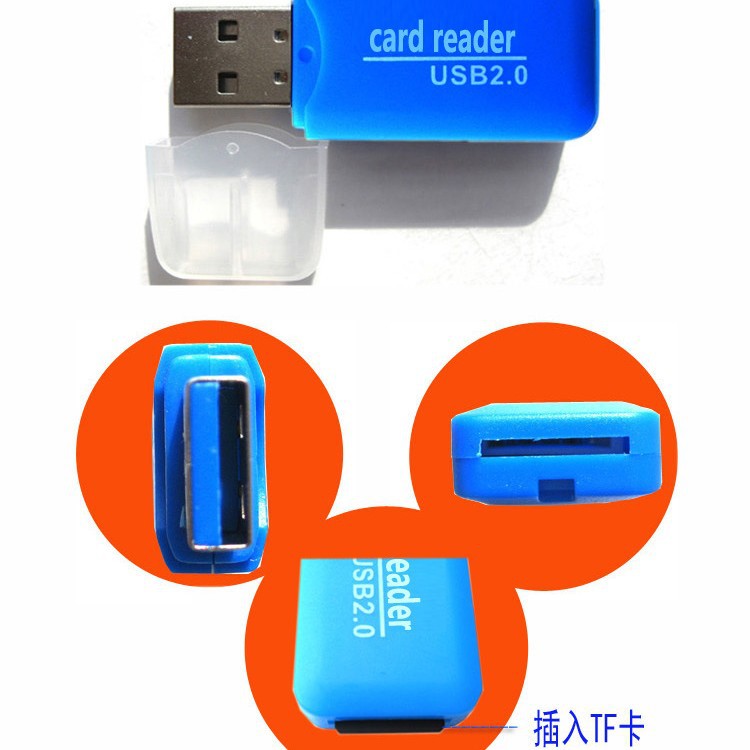 Cool Card Reader Microsd/Tf Card/Mobile Phone Memory Card High-Speed Usb2.0 Card Reader Factory Store Wholesale