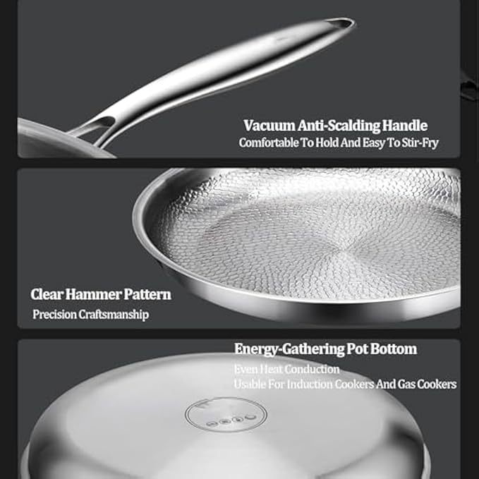 Pure Titanium Frying Pan Household Uncoated Non-Stick Frying Pan Induction Cooker Gas Stove Universal Egg Pancake Steak Frying Pan