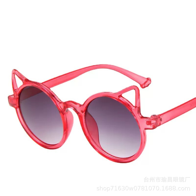 2025 New Children's Glasses Cute Cat Ears Hollow Sunglasses Anti-Uv Sunglasses Boys and Girls Wholesale