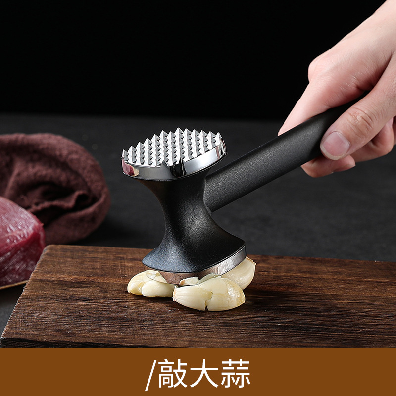 Zinc Alloy Double-Sided Meat Tenderizer Steak Hammer Meat Pounder Double-Sided Beater Garlic Pounder Meat Tenderizer Kitchen Tool