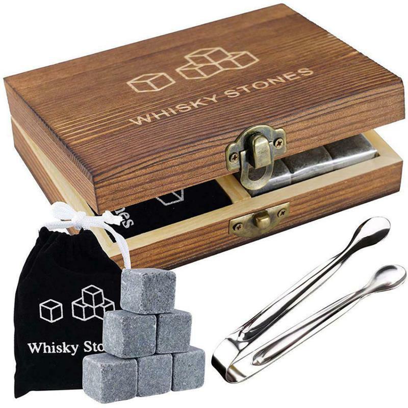 Wooden Box ~ Whiskey Stone Whiskey Ice Wine Stone Three-Color Stone Christmas Box Ice Wine Stone