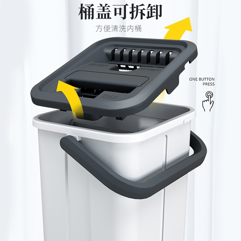 Oriental Liangjie Enlarged Panel 60cm Scratch-Off Lazy Mop Flat Mop with Bucket Set Mopping Artifact One