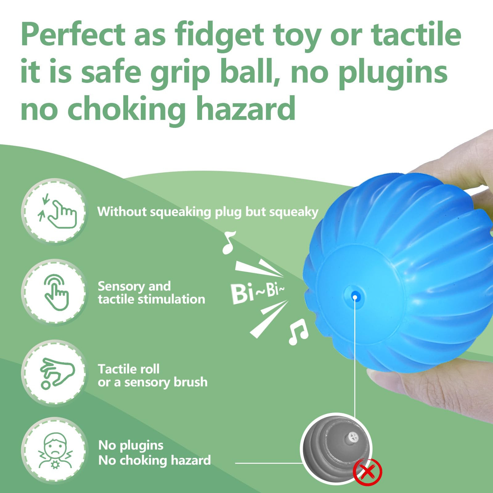 Cross-border wholesale air whistle hand catch ball toy ball massage touch ball perception grasp learn to climb soft rubber without whistle