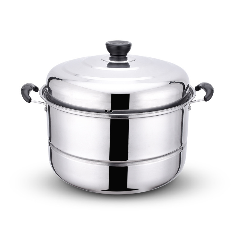 Thickened Stainless Steel Double-Layer Steamer Household Two-and Three-Layer Pot Large Soup Pot Steaming Fish Steaming Pot Induction Cooker Gas Stove