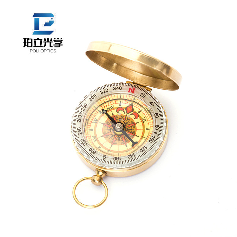 Оптовый brass компас G50 для наружного использования, лазерный поворотный ретро компас, светящийся карманный компас