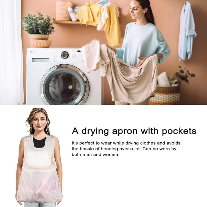 Cross-Border Amazon Temu Household Portable Clothes Drying Bag Clothes Drying Apron Women's Hanging Clothes Bib Wholesale