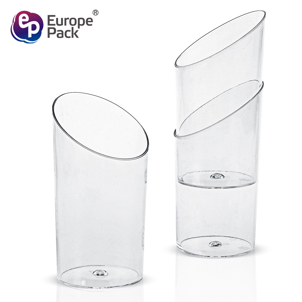 Disposable Plastic Dessert Round Pudding Cup Slanted Mouth Mousse Thickeneded Transparent Creative Baking Cake