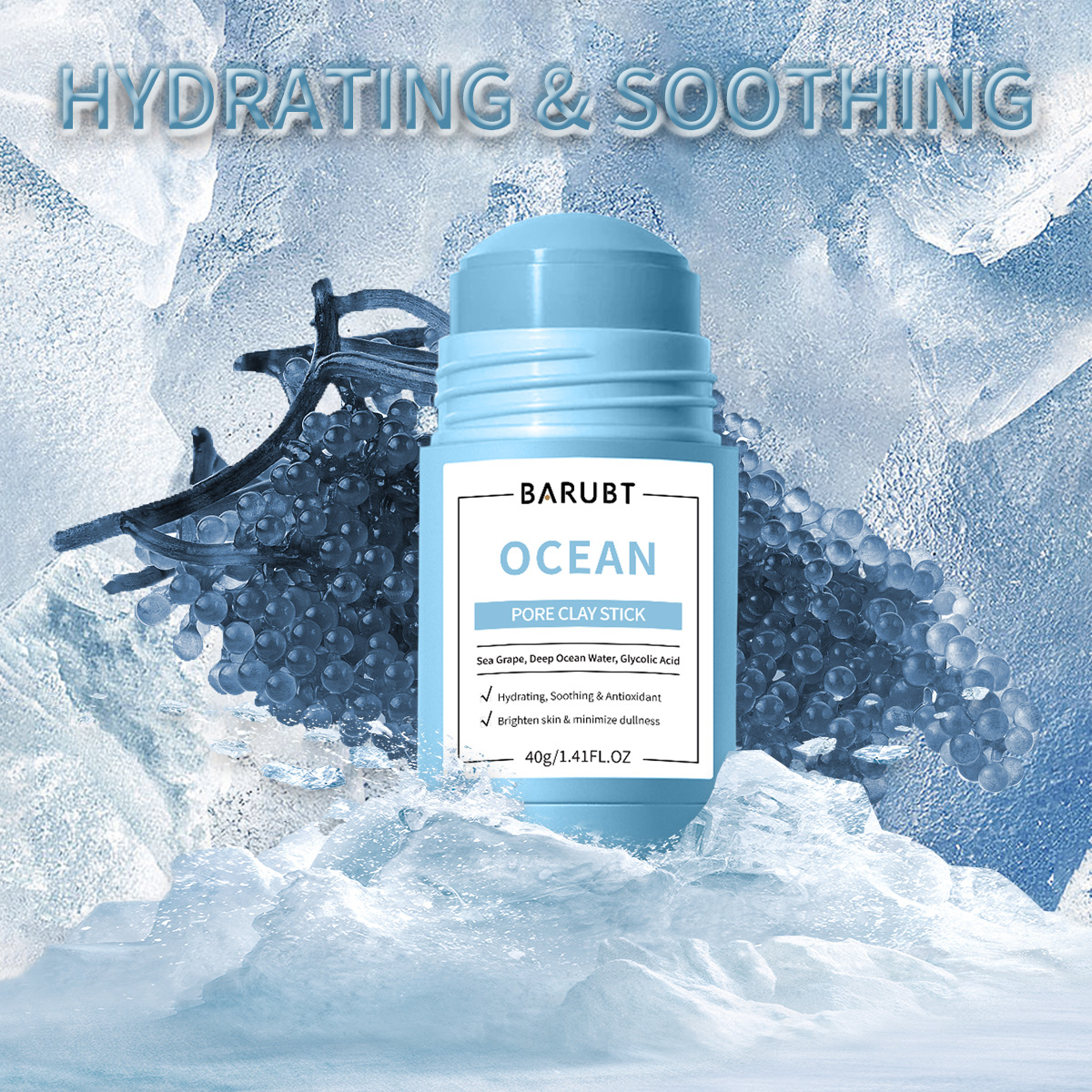 BARUBT cross-border wormwood mud film stick deep cleaning gentle blackhead repair facial care smear mask