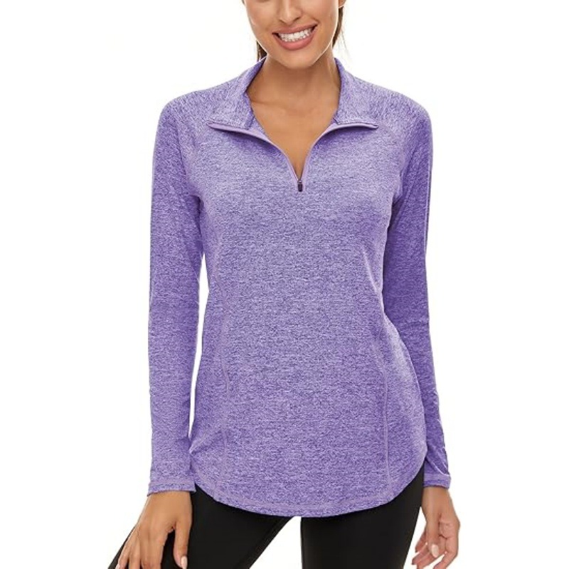 Импортный спортивный топ с длинным рукавом, свободный, влагоотводящий, для йоги