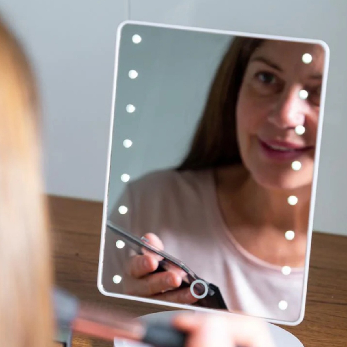 Зеркало с подсветкой 360 градусов вращающееся зеркало для макияжа настольное 16 ламп 22 лампы сенсорное