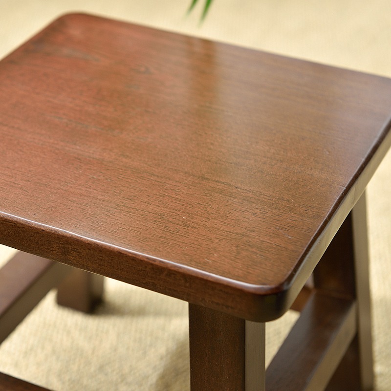 Solid Wood Small Stool Household Children's Low Stool Square Stool Small Stool Wooden Shoes Changing Simple Round Stool Cyber Celebrity Living Room Free Shipping
