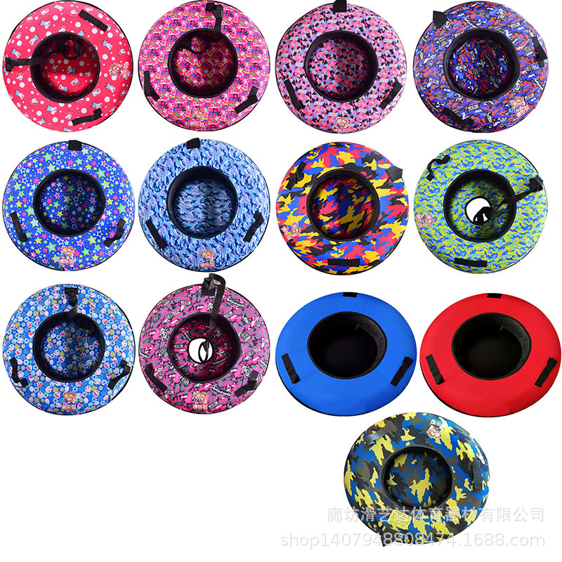 Ski ring 100CM adult inflatable rubber hard bottom thickened snow dry land colorful slide ring ski ring wholesale