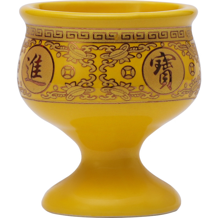 Guangong Wine Cup for Offering to the Gods, Wine Cup for Offering to the God of Wealth, Tea Cup, Wine Cup, Tall Wine Glass, Wholesale Ceramic Offering Utensils