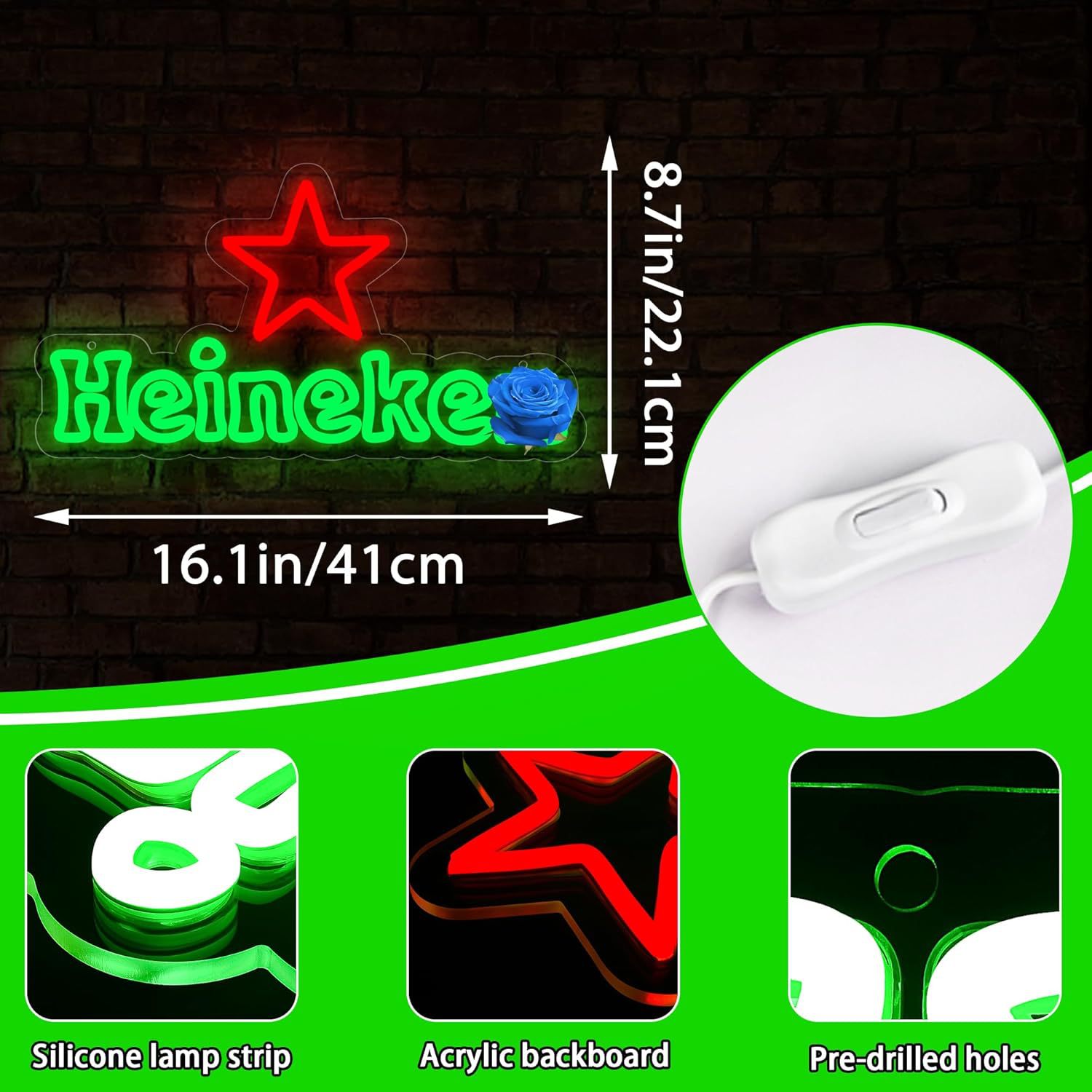 Cross-Border Popular Amazon Led Luminous Light Sign Bar Ktv Atmosphere Decorative Light Luminous Character Shape Wall Hanging Light