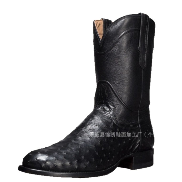 Factory Direct Sales Foreign Trade New Pointed Toe Special Material Short Tube Medium Tube Men's Casual Versatile Men's Boots