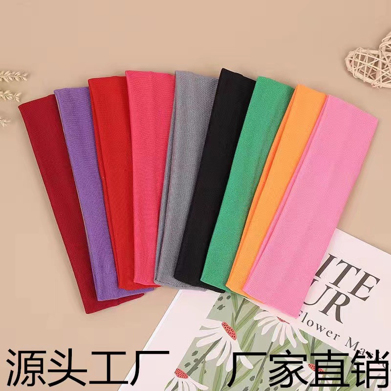 Повязка на голову однотонного цвета для женщин, повязка для мытья волос, простая узкая спортивная повязка для йоги, оптовая продажа