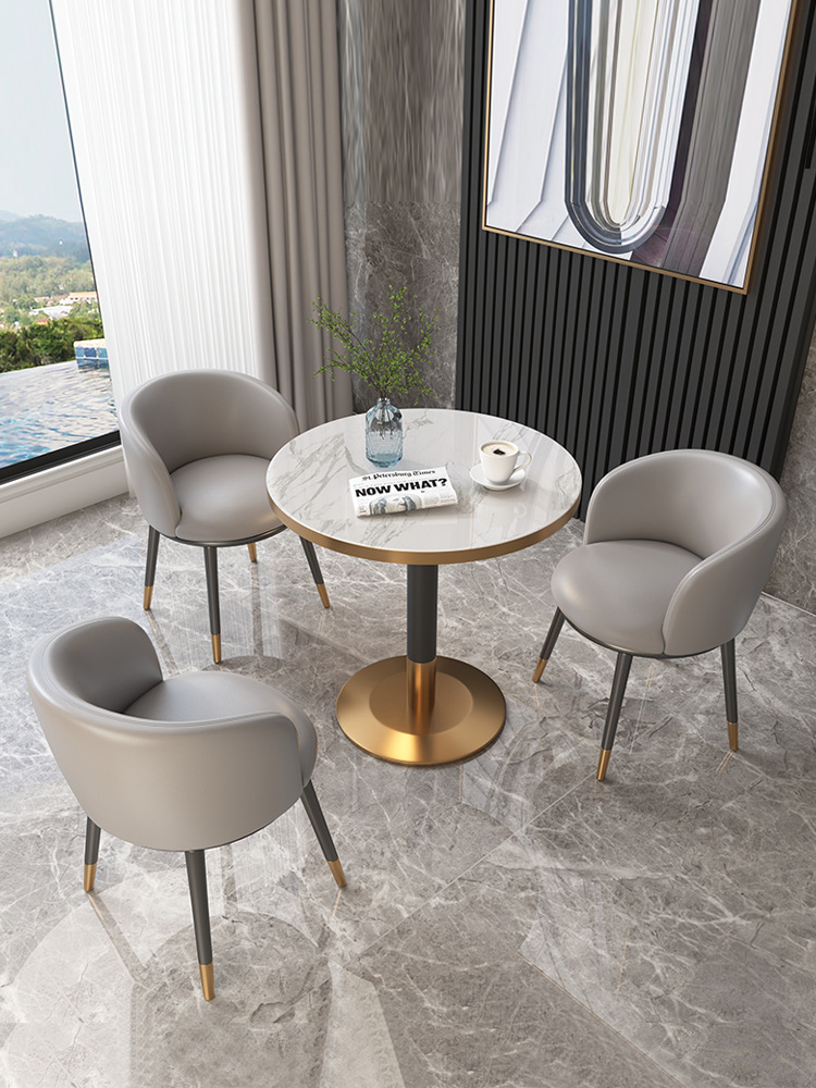 Комбинация стола и стульев для переговоров, для офиса и чайной, легкий люкс, маленький круглый стол