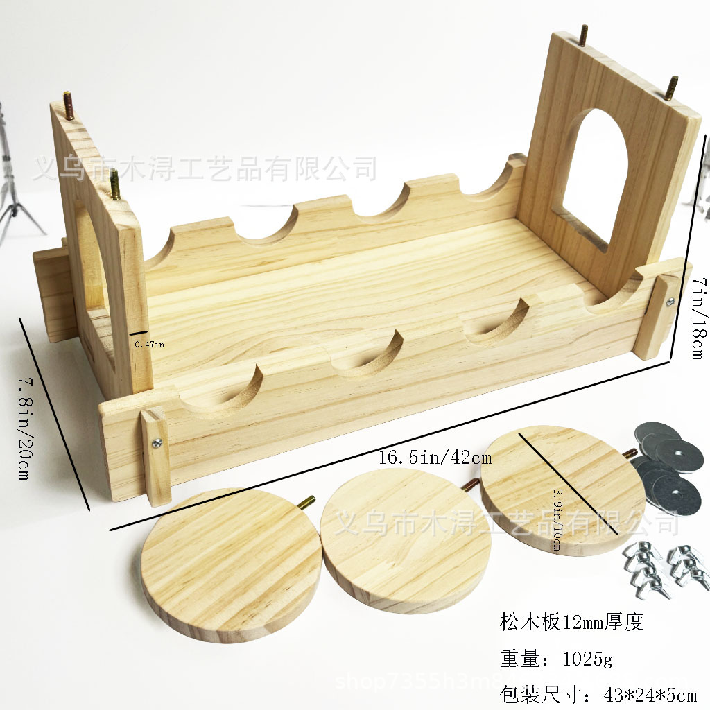 Solid Wood Pet Hanging Suspension Bridge Hamster Aerial Platform Hamster Hiding Shelter Rabbit Feeder Pet Supplies