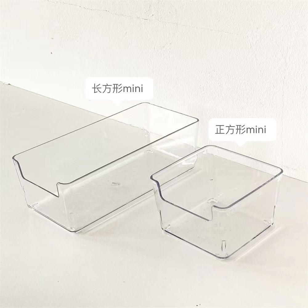 Card Storage Box Notes Acrylic Storage Box Transparent Storage Drawer Built-in Partition Transparent Box