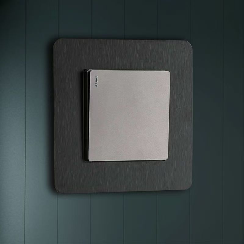 Switch Decorative Sticker Switch Sticker New Style Switch Anti-Dirty Wall Sticker Socket Protective Cover Aluminum Plate Solid Color Border Cover