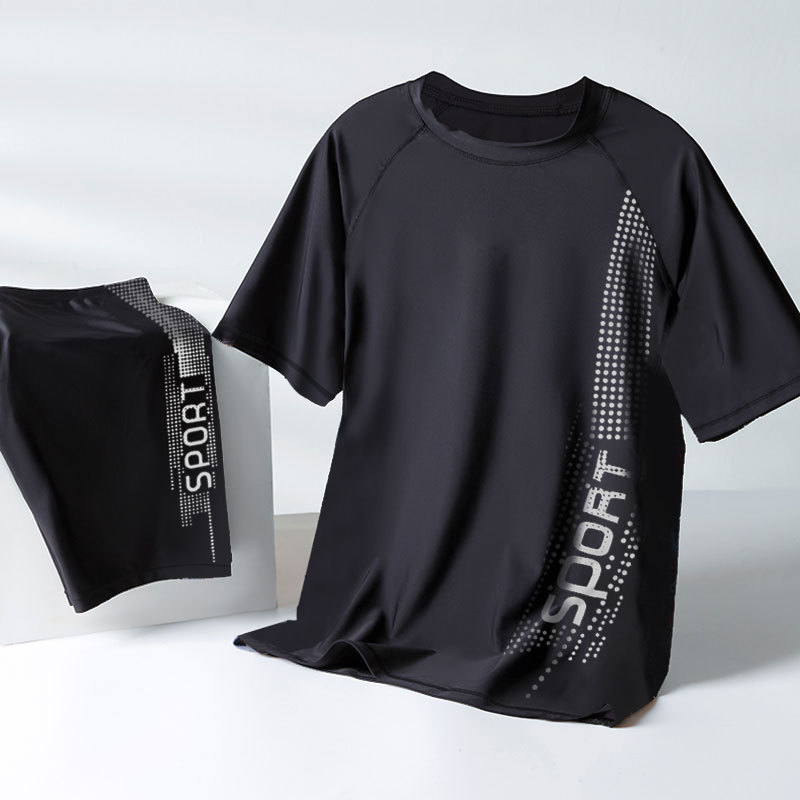 Hurun Swimsuit Men's Swimsuit Suit Teenager Adult Boys Large Size Swimming Top Men's Training Swimsuit