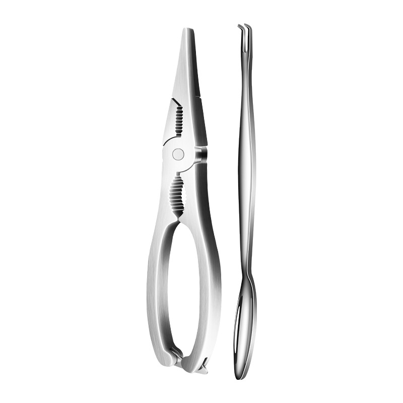 Crab eating tools 304 stainless steel crab pliers household thickened crab needle multi-purpose crab scissors restaurant crab eight pieces suit