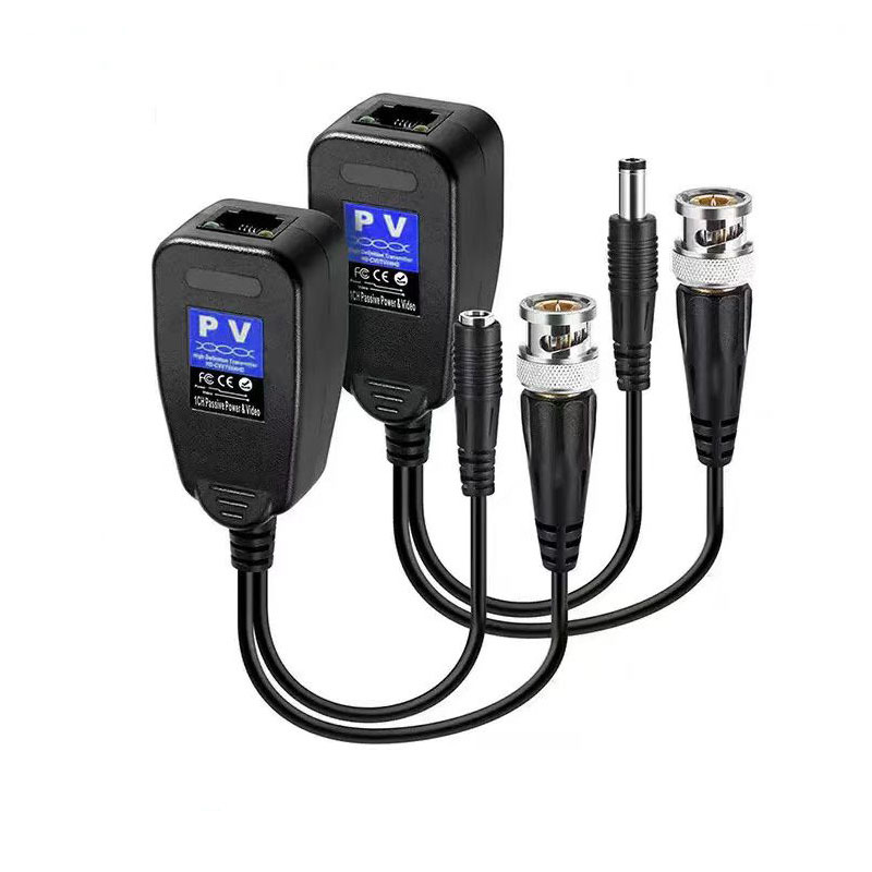 Monitoring PV power video two-in-one twisted pair transmitter coaxial analog BNC connector to RJ45 network cable port