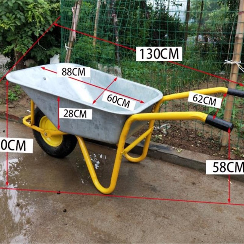 Agricultural Household Trolley, Sand Construction Site Bucket Truck, Garden Trolley, Truck, Soil Single-Wheel Garbage Wheelbarrow
