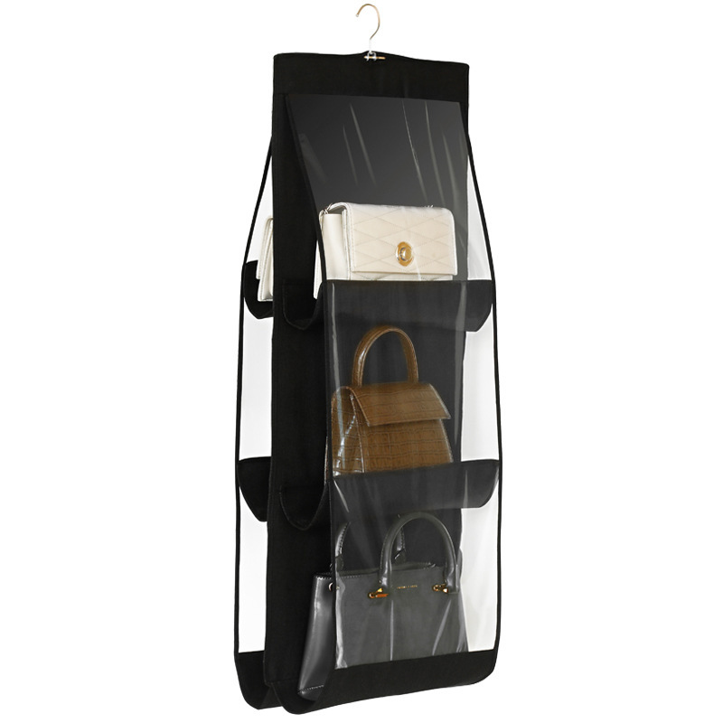 Bag Storage Bag Fabric Double-Sided Hanging Storage Bag Household Storage Hanging Bag Wardrobe Multi-Layer Leather Bag Organization Bag