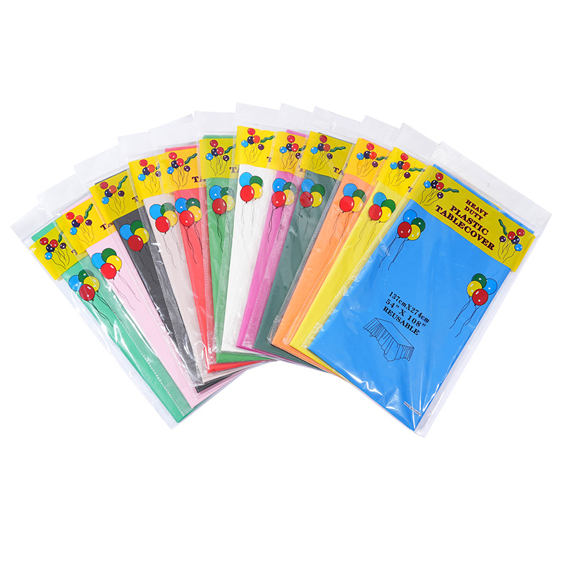 Rectangular Disposable Tablecloth Peva Cross-Border Exclusive for Pure Color Party Plastic Tablecloth 108in Multi-Color Optional Now