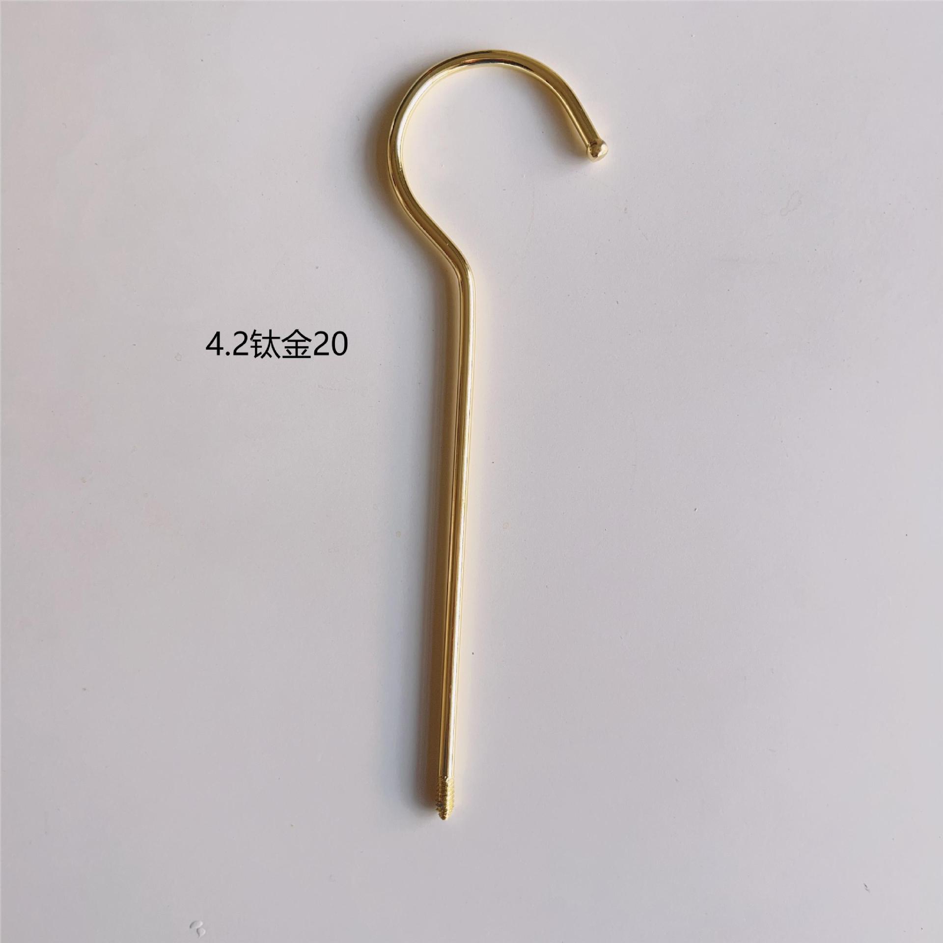 4.2 titanium gold round hook flat hook hanger accessories hanger hook thick round hook flat hook