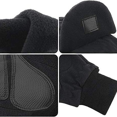 Factory direct winter men's and women's warm half finger flip sports riding can touch screen non-slip polar fleece gloves
