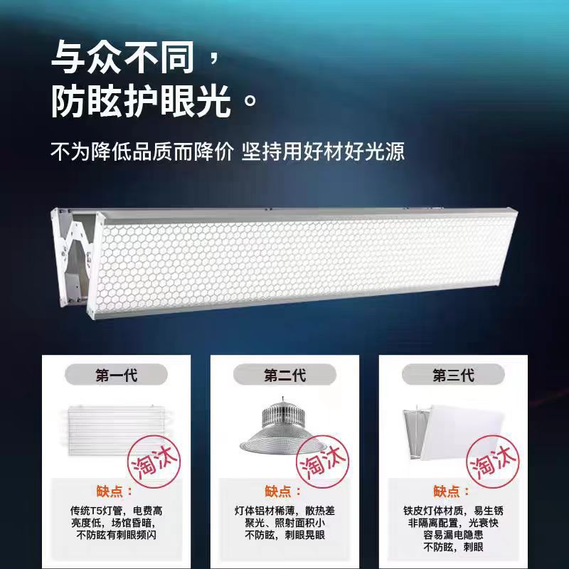 Led Anti-Dazzle Indoor Badminton Court Special Lamp Tennis Court Lamp Basketball Hall Sports Lighting Shadowless Lamp
