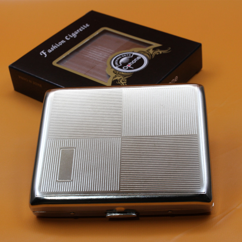 20-Pack Stainless Steel Embossed Portable Anti-Pressure Cigarette Case for Men, Stylish and Personalized Storage Box