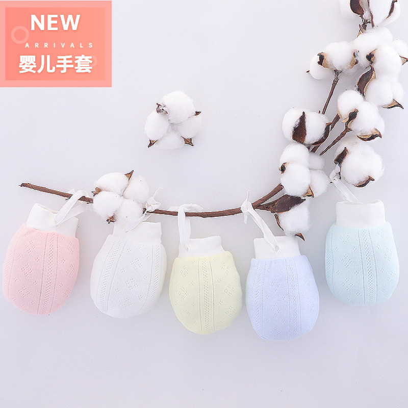 Перчатки для новорожденных, антицарапин, регулируемые, прозрачные