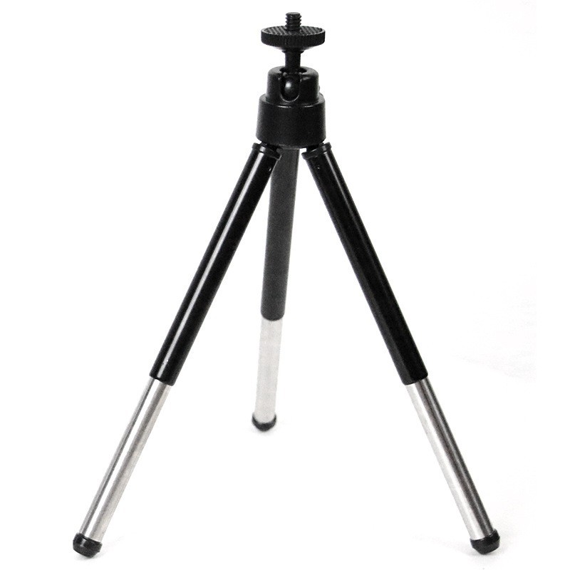 2-Section Desktop Telescopic Aluminum Tube Tripod Convenient Plastic Head Mini Mobile Phone Telescope Tripod Bracket