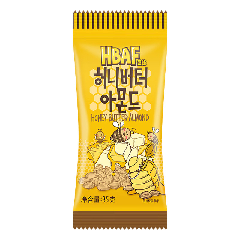 South Korea imported snacks Barbee Tom farm wholesale honey butter almond almond almond 35g whole box