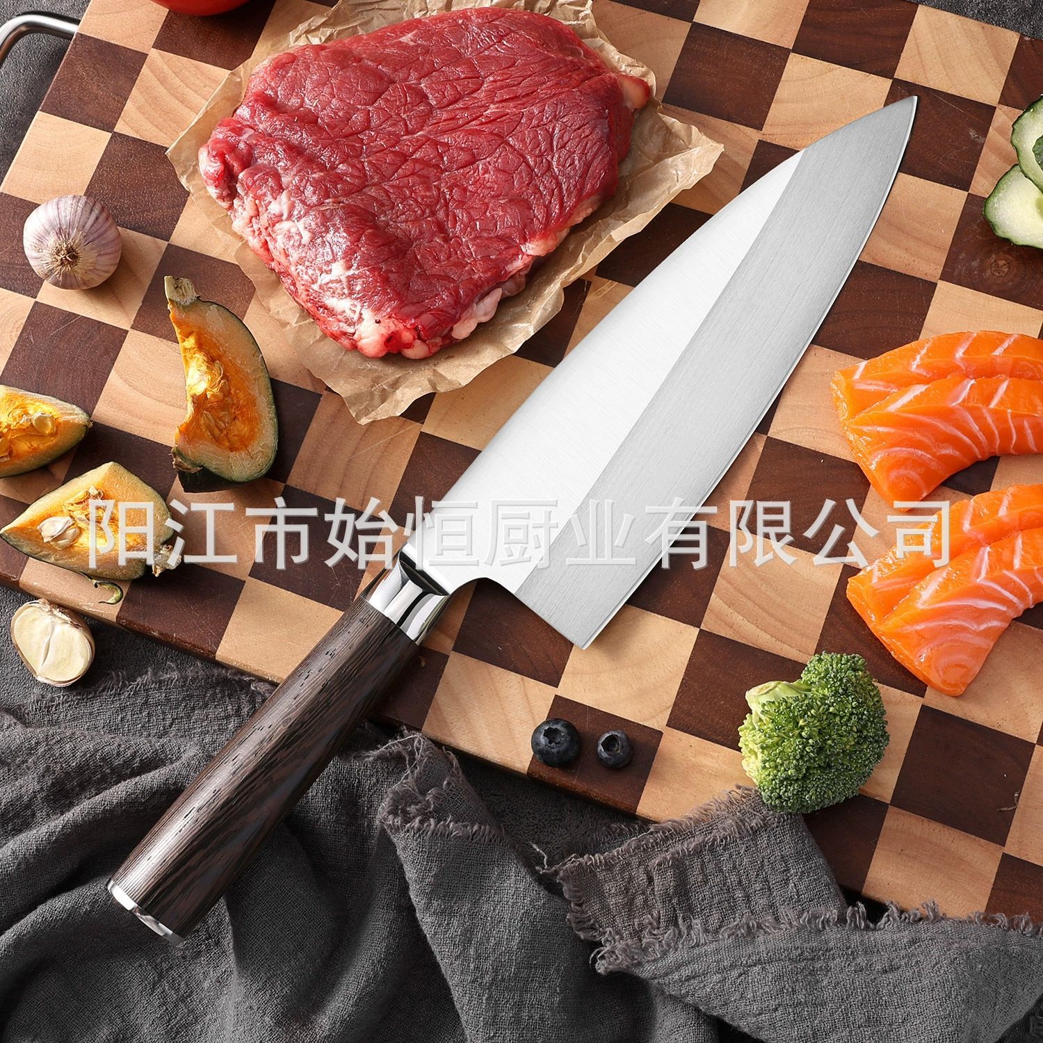 Factory Direct Sales Japanese Fish Killing Knife Professional Sushi Sashimi Fish Cutting Knife Fish Fillet Wooden Handle Kitchen Knife Fish Bone Knife