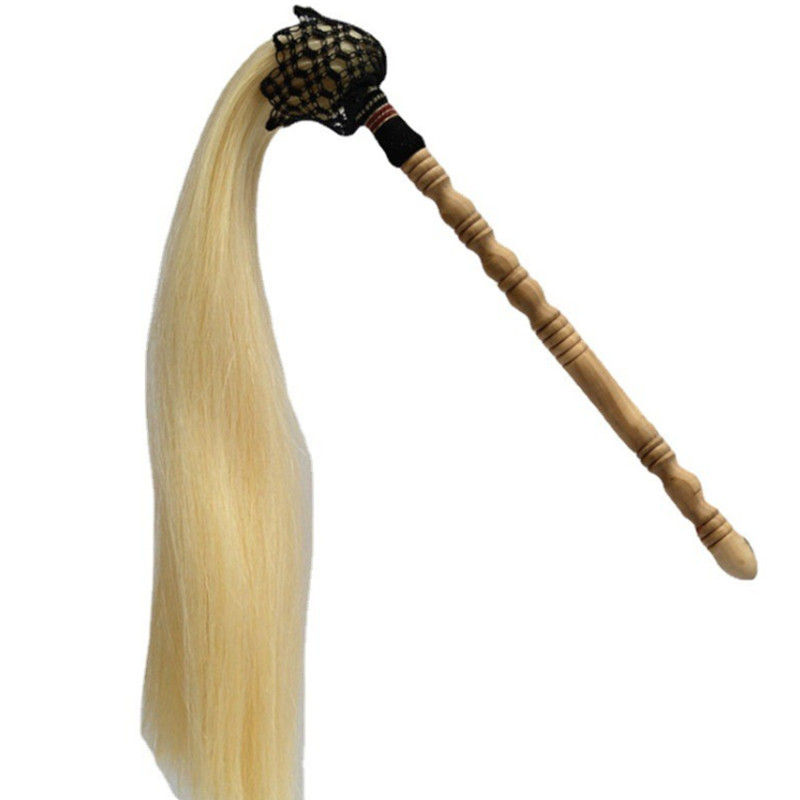 Taoist supplies Buddha dust horsetail dust wooden handle yak hair fiber silk imitation horsetail Buddha dust Rattan