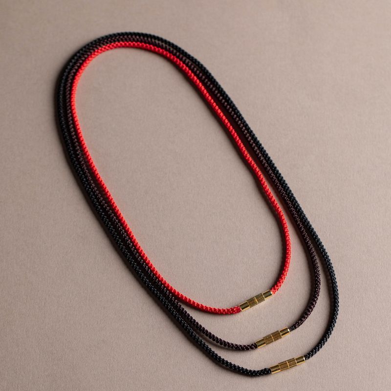 Rope Emerald Jade Pendant Pendant Screw Lanyard Men's and Women's Pendant Thin Red and Black Collarbone Hanging Neck Red and Black Wear-resistant Rope