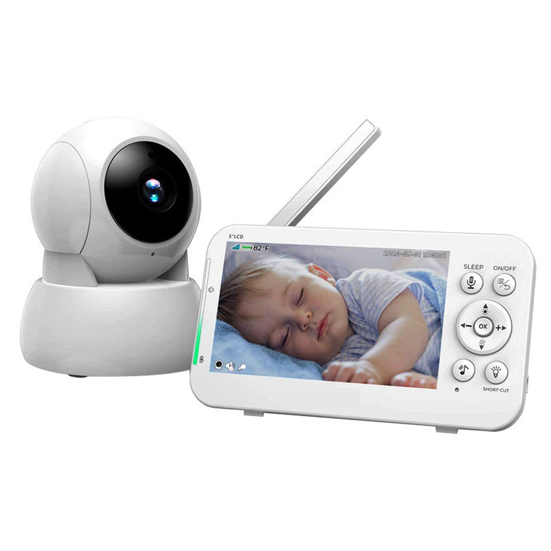 Foreign Trade Custom-Made 5inch Quasi-High-Definition Multifunctional Oversized Battery Baby Monitor with Shaking Head Baby Monito