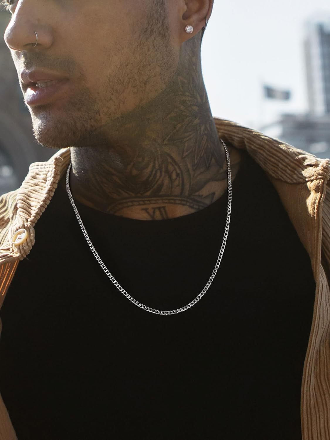 Chainspro Stainless Steel Cuban Chain for Men,Miami Cuban Link Chain Necklace 3\/6\/9\/12mm