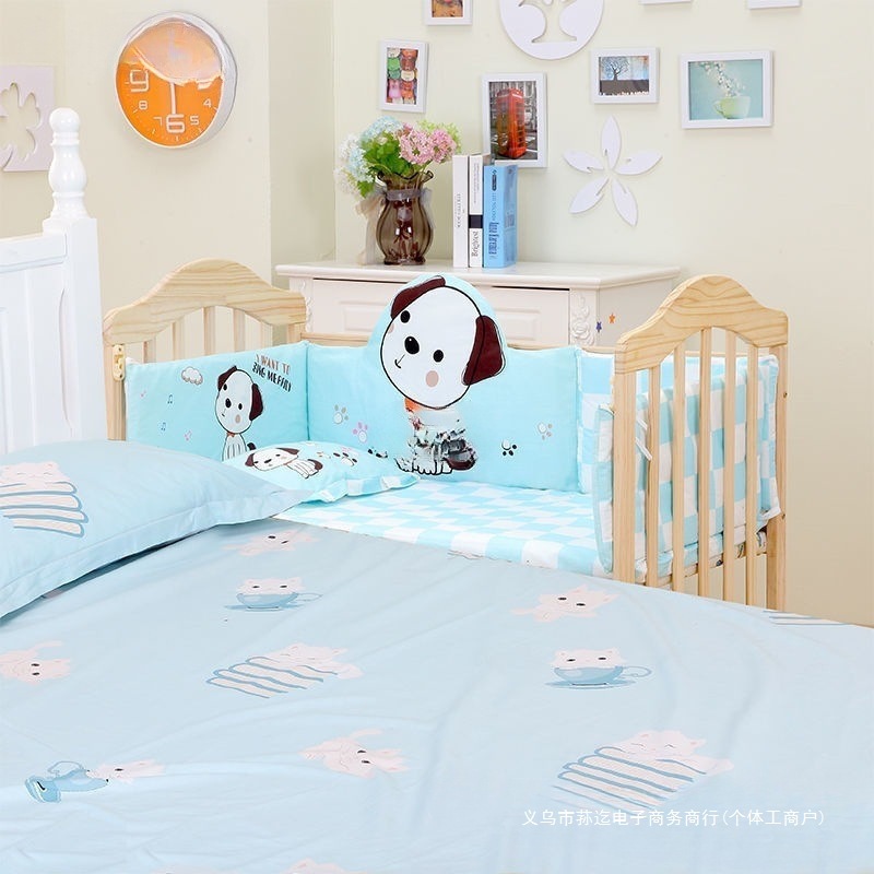 Solid Wood Crib Newborn Solid Wood Paint-Free Baby Bed Cradle Bed Removable Desk Splicing Large Bed Pine Wood