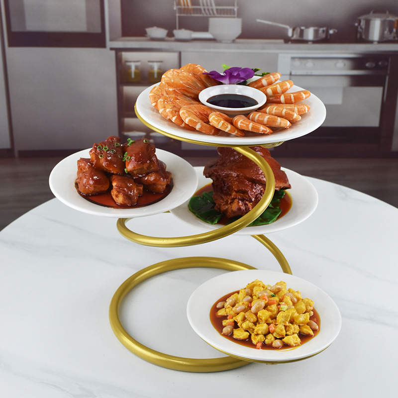 Cold Plate Rack Hotel Dining Table Food Plate Rack Food Shelf Cold Food Plate Artifact Food Preparation Rack Food Matching Rack Turntable Food Rack