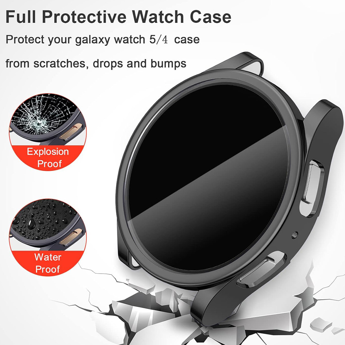 For Samsung Galaxy Watch7/6/5 Watch Protective Case TPU Full-Covering Electroplated Drop-Resistant Protective Case