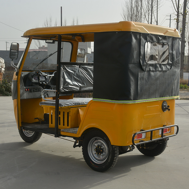 Fuel-Powered Tuktuk, Double-Row, Triple-Row Passenger Transport, Bajaj Tuktuk, Three-Wheeled Motorcycle, Tricycle, Gasoline