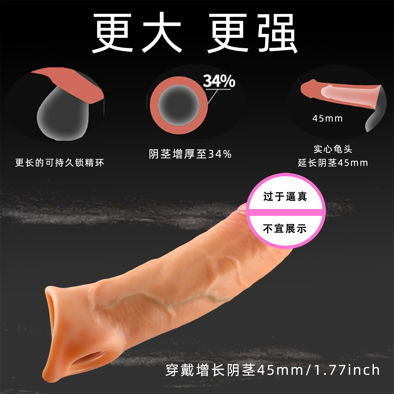 Sameyo Adult Novelty Wolf Tooth Condom Realistic Silicone Wearable Hollow  Sleeve Enlargement Thickening Condom Manufacturer