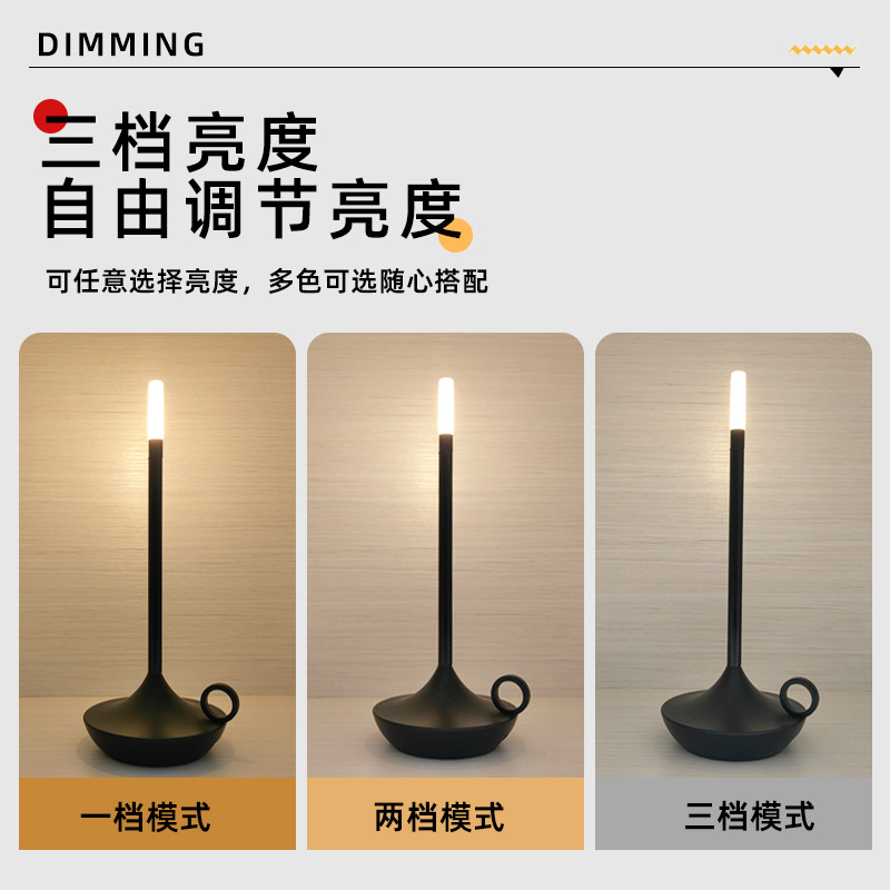 Aladdin Rechargeable Table Lamp Cross-Border Popular Hotel Restaurant Bar Atmosphere Decorative Lamp Outdoor Camping Touch Table Lamp