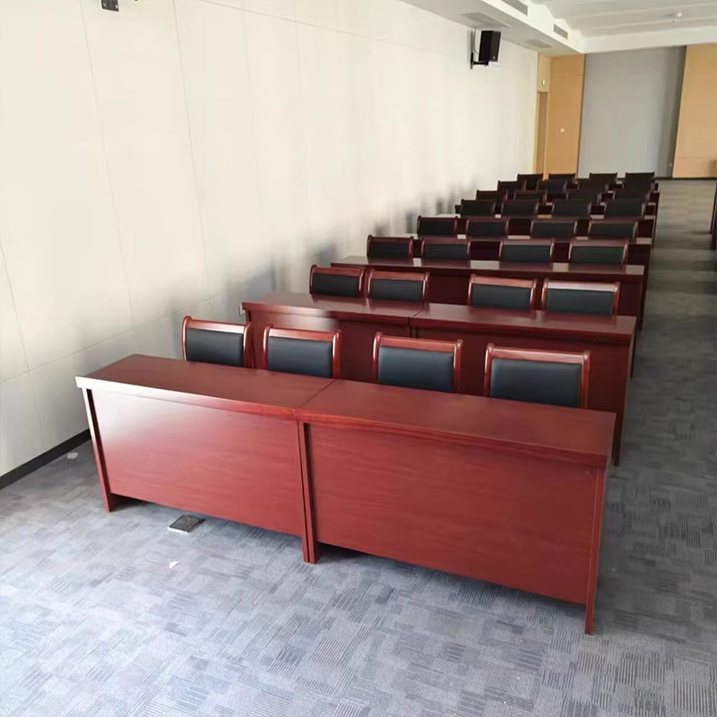 Double Conference Table Painted Solid Wood Leather 1.24m Study Table Conference Room Long Table Training Table and Chair Combination