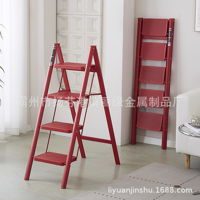 Wholesale Ladder Home Multi-function Folding Ladder Flower Ladder Housewarming Happiness Step by Step Elevator Indoor Herringbone Ladder Stool